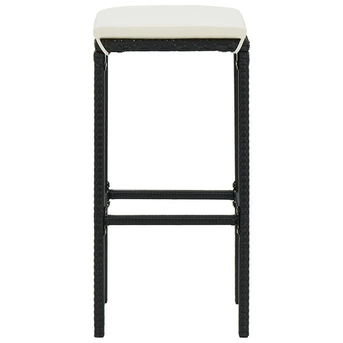 Tabourets De Bar Avec Coussins 6 Pcs Noir Résine Tressée 5 Tabourets De Bar Avec Coussins 6 Pcs Noir Résine Tressée – Image 5